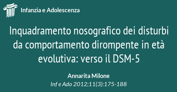 Il DSM-5 in età evolutiva: inquadramento diagnostico tramite la K